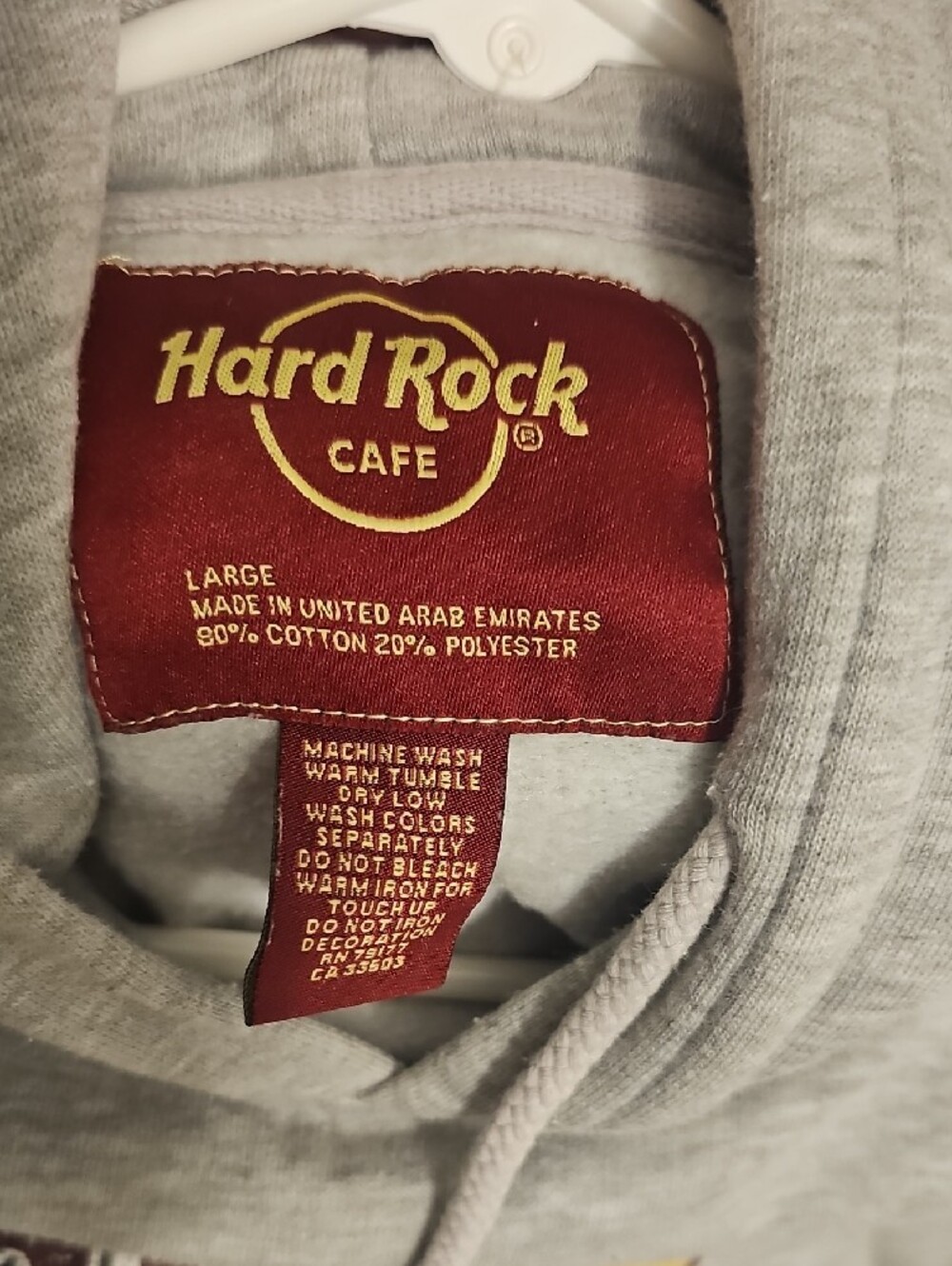 Hard Rock Cafe Grey Pullover Hoodie with Yellow Logo - Picture 3 of 3